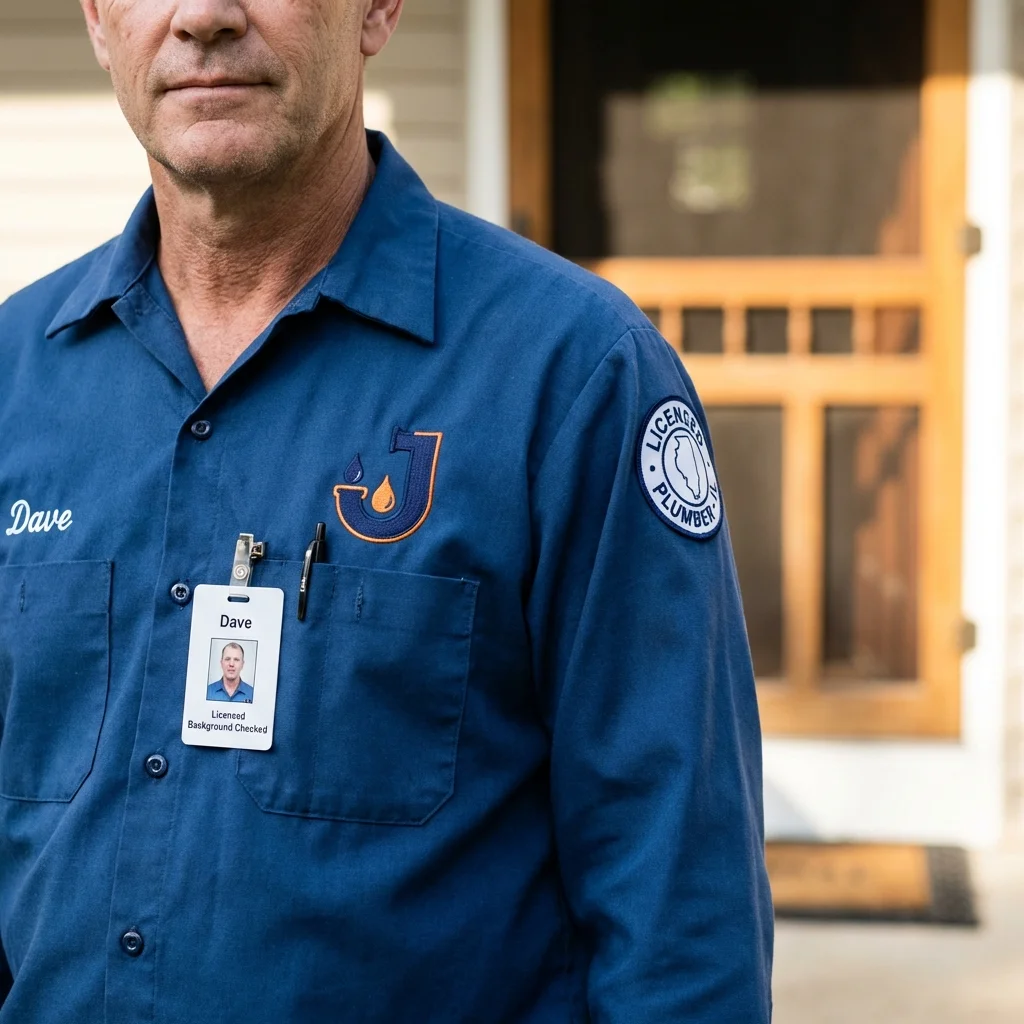 Licensed plumber showing ID badge in Califon, NJ