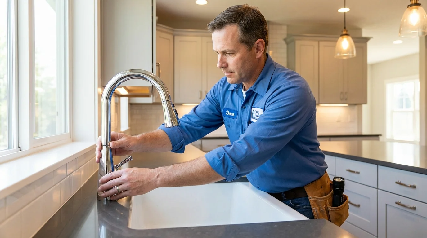 Kitchen faucet installation by Johns Plumbing LLC in Califon